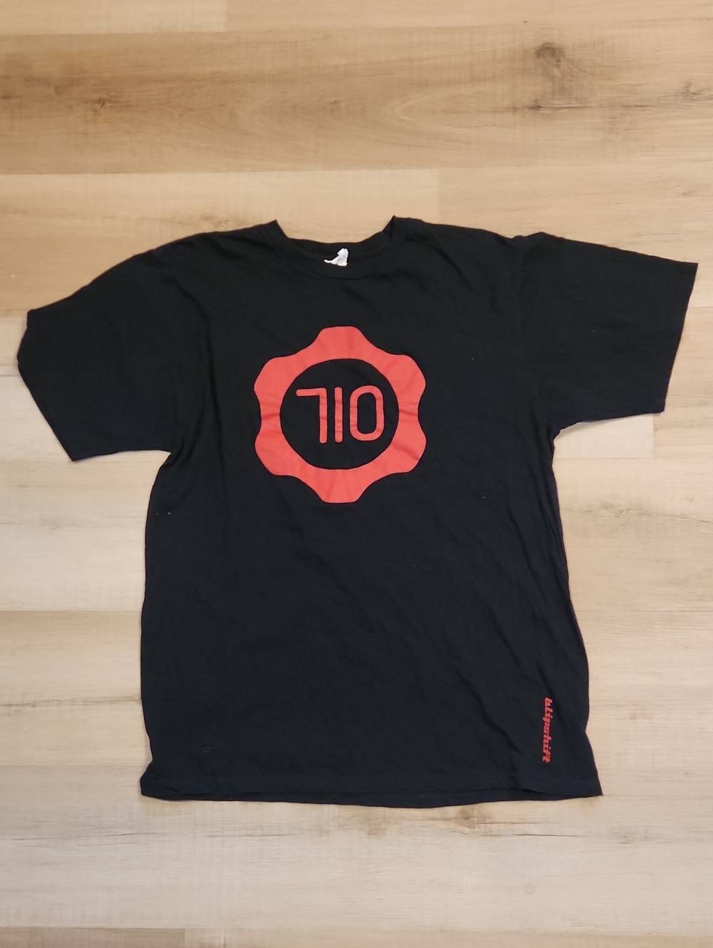 Oil/710 Anvil Black Tee with Red Graphic Blipshift